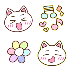 [LINE絵文字] のんびり白ねこ♡の画像