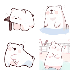 [LINE絵文字] white_bear_2(2023 LET'S DRAW)の画像