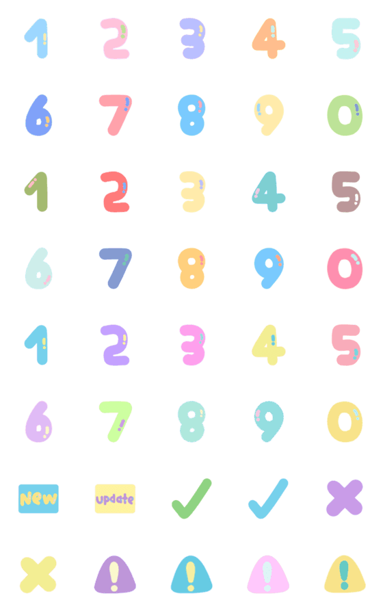 [LINE絵文字]Number paste！の画像一覧