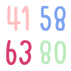 [LINE絵文字] Cute numbers 41-80 no.2の画像