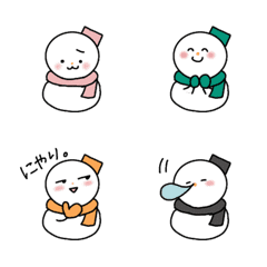 [LINE絵文字] 可愛い雪だるまの絵文字の画像