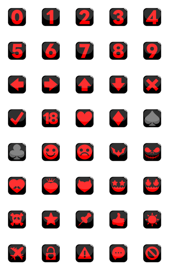 [LINE絵文字]Basic Emoji, Dark Lineの画像一覧