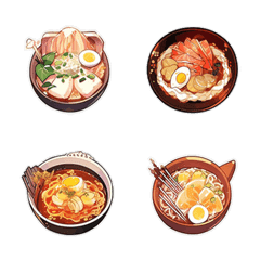 [LINE絵文字] おいしい食べ物2-日本の手延べ麺の画像