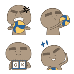 [LINE絵文字] Brown is playing volleyballの画像