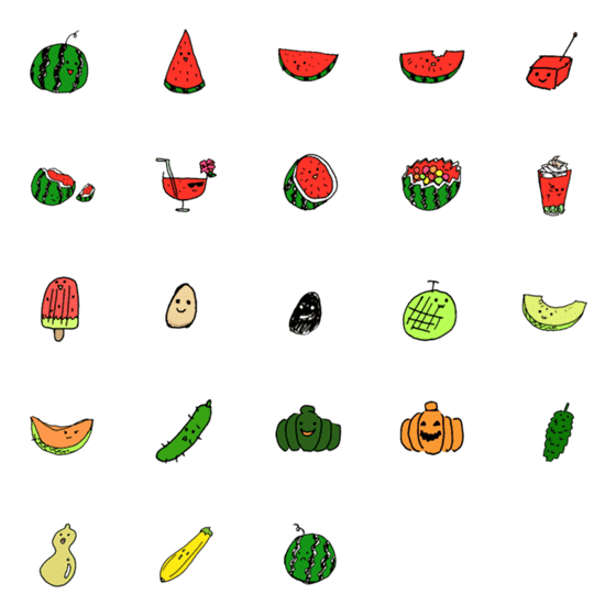 [LINE絵文字]watermelon-suikaの画像一覧