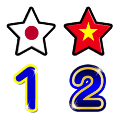 [LINE絵文字] Star flag and number v1.1の画像