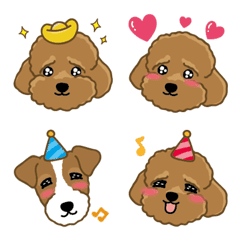 [LINE絵文字] Little Cute dog QQ Emojiの画像