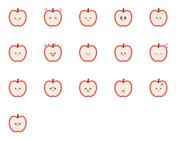 [LINE絵文字]Bak apple littleの画像一覧