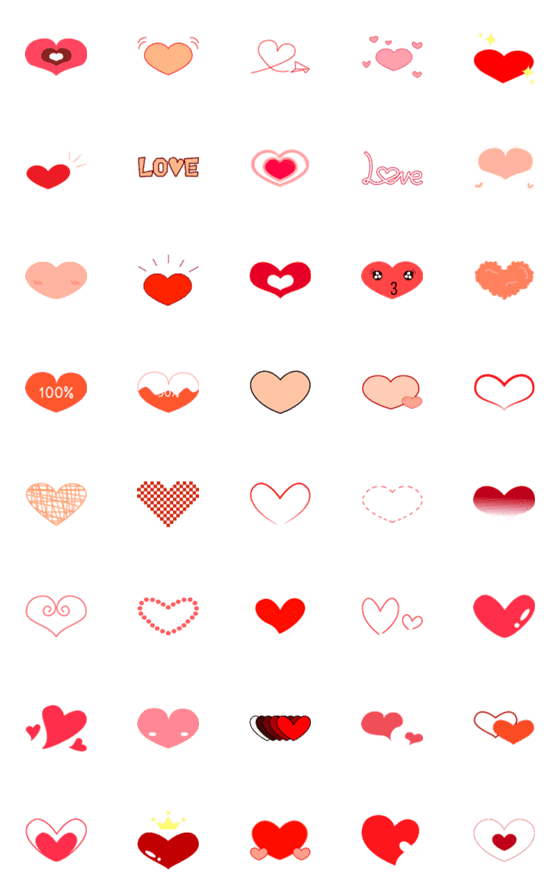 [LINE絵文字]100 loveの画像一覧