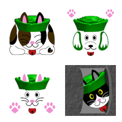 [LINE絵文字] Baicaiman Cat ＆ Dog Emojiの画像