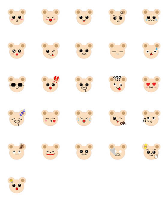 [LINE絵文字]Bear's daily expressionの画像一覧