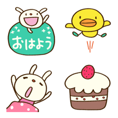 [LINE絵文字] ほっこり日常♡てるてるうさぎ絵文字の画像