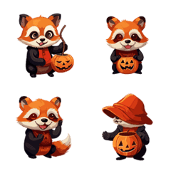 [LINE絵文字] Halloween Red Panda 2の画像