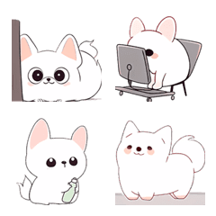 [LINE絵文字] white_doggy(2023 LET'S DRAW)の画像
