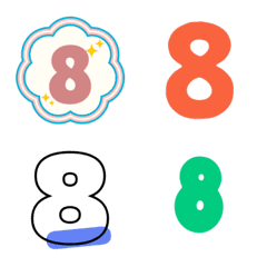 [LINE絵文字] emoji number set 1-0 cuteの画像