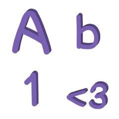 [LINE絵文字] ABC Purple 3Dの画像