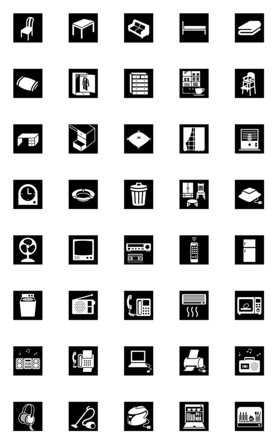 [LINE絵文字]ピクトグラム 家具・家電【修正版】の画像一覧