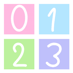 [LINE絵文字] numbers on a pastel backgroundの画像