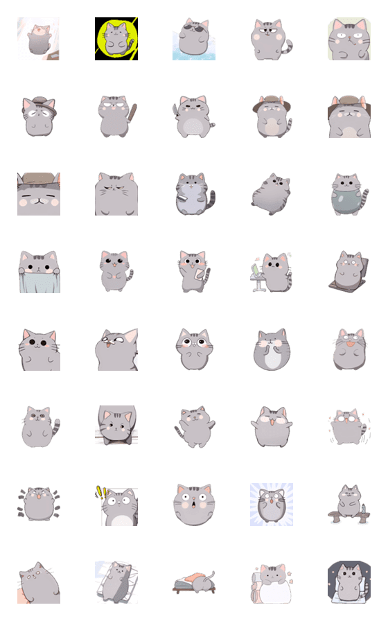 [LINE絵文字]tabby_cat_1(2023 LET'S DRAW)の画像一覧