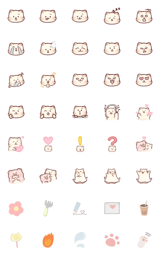 [LINE絵文字]Cute and Adorable Cat Emojisの画像一覧