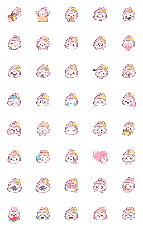 [LINE絵文字]PinkPang 3 (Emoji)の画像一覧