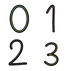 [LINE絵文字] Numbers. Pastel background with black.の画像