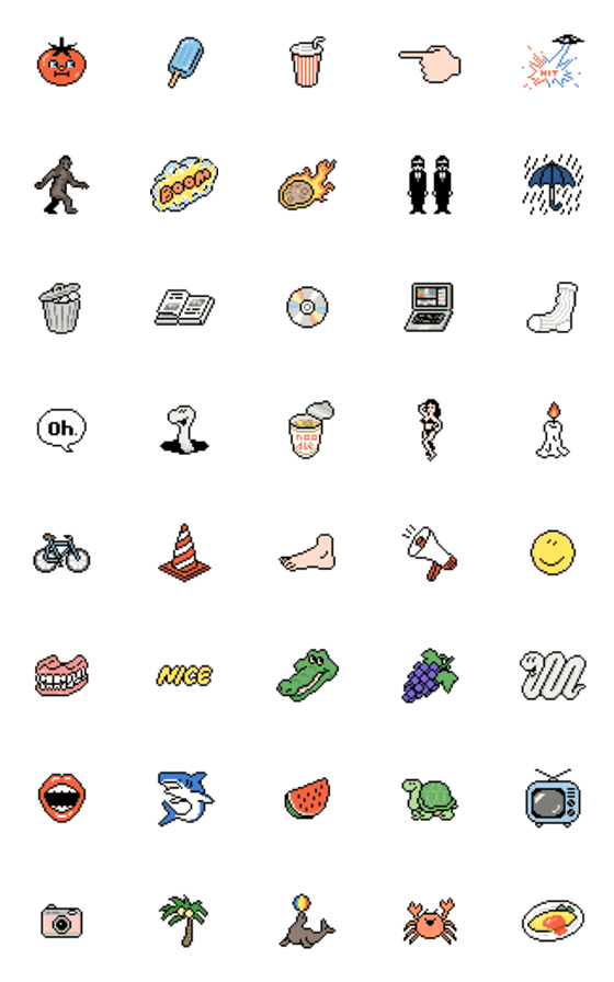 [LINE絵文字]HUNGRY TUNES pixel emoji3の画像一覧