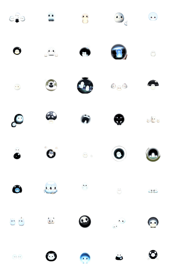 [LINE絵文字]Adorable Little Ghost-emoji stickers 3の画像一覧