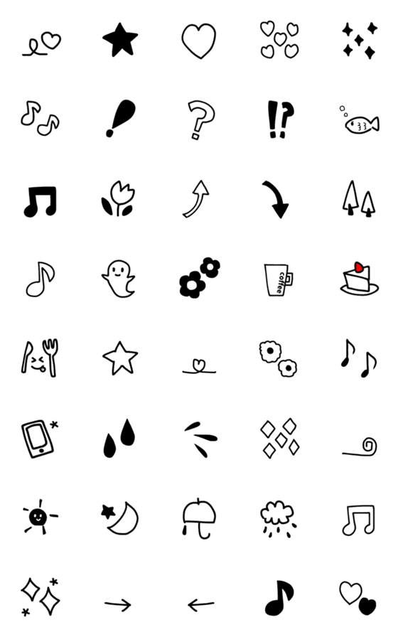 [LINE絵文字]大人cute★モノトーン絵文字の画像一覧