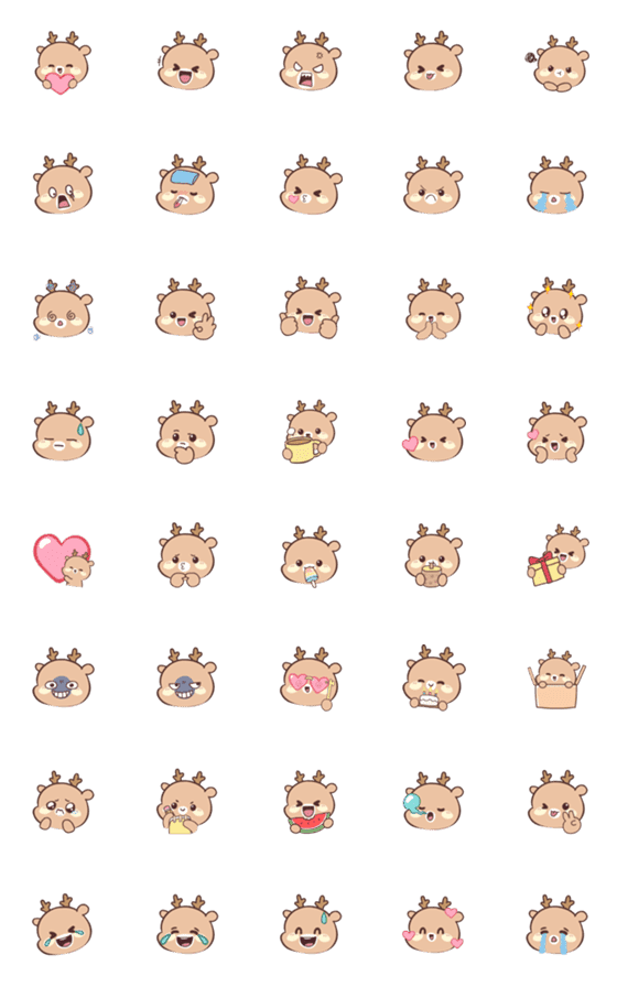 [LINE絵文字]Mocca Deer (Emoji)の画像一覧