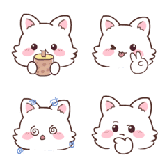 [LINE絵文字] White Foxs 4 (Emoji)の画像