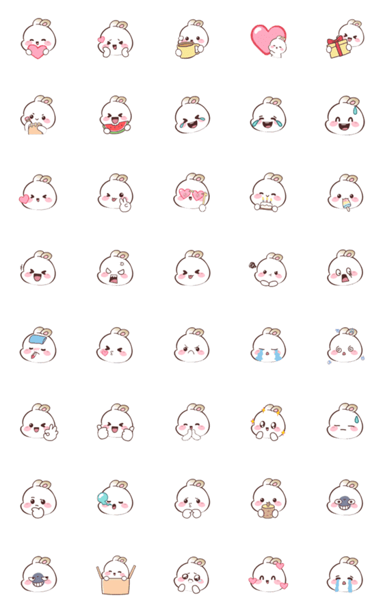 [LINE絵文字]Bunny Jajan 4 (Emoji)の画像一覧