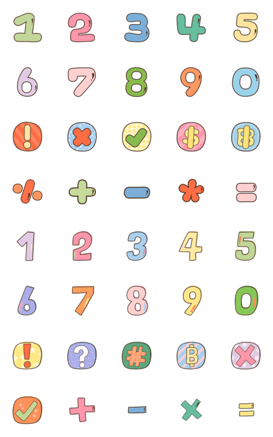 [LINE絵文字]Number candyの画像一覧