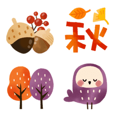 [LINE絵文字] 動く！秋の森と動物たち♡の画像