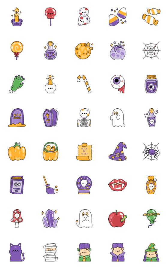 [LINE絵文字]Cute Halloween Emoji : All_Deeの画像一覧