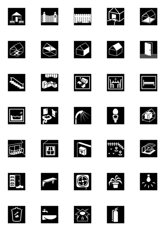 [LINE絵文字]ピクトグラム 住まい【修正版】の画像一覧