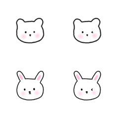 [LINE絵文字] Bear＆rabbit v1の画像