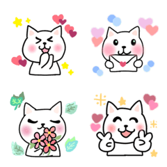 [LINE絵文字] White cat's daily lifeの画像