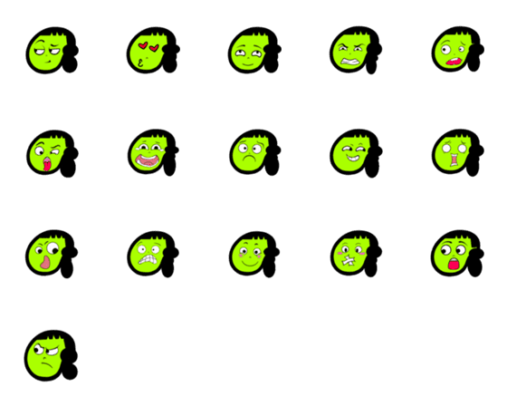 [LINE絵文字]Green Beansの画像一覧