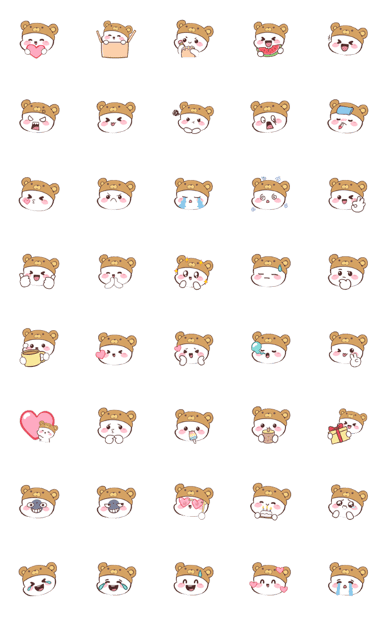 [LINE絵文字]Bear Hat 3 (Emoji)の画像一覧