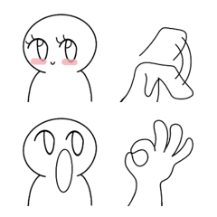 [LINE絵文字] white body. white face. white hands.の画像