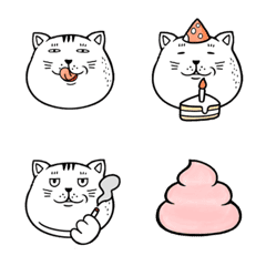 [LINE絵文字] Canblue -Fat cat Emojiの画像