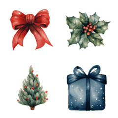 [LINE絵文字] Christmas things watercolor styleの画像