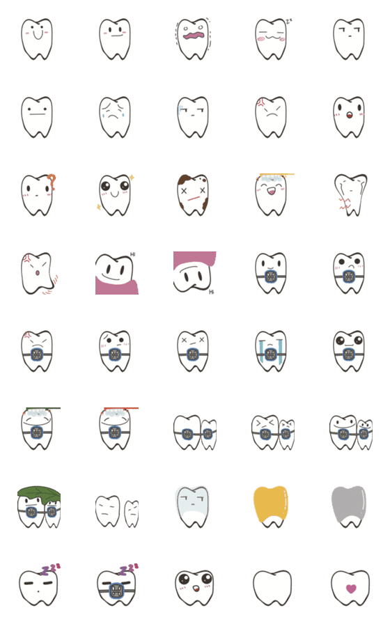 [LINE絵文字]Emotional orthodontics emojiの画像一覧