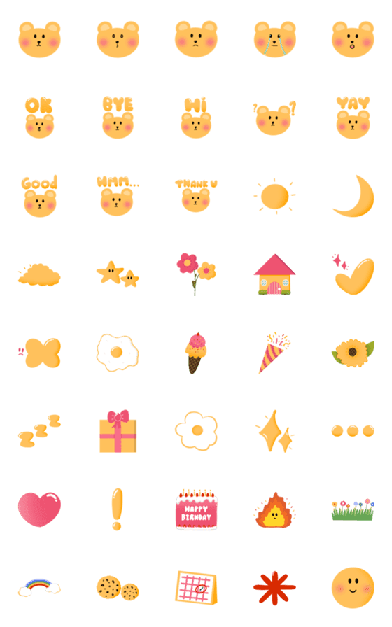 [LINE絵文字]Honey bear cute - emoji 4 uの画像一覧