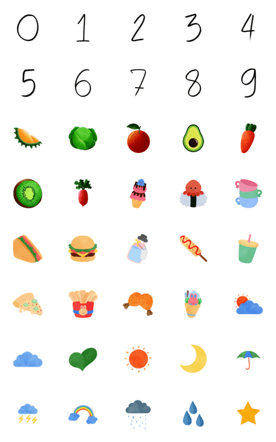 [LINE絵文字]Emoji food Minimalの画像一覧