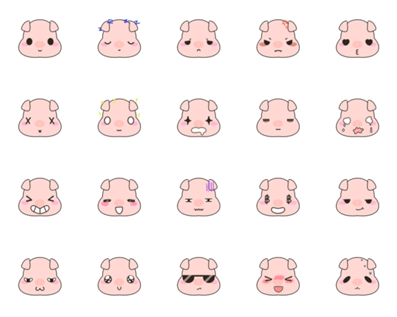 [LINE絵文字]Bak little pigの画像一覧