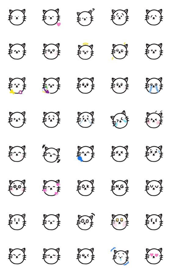 [LINE絵文字]ねこさん。（しろ）の画像一覧