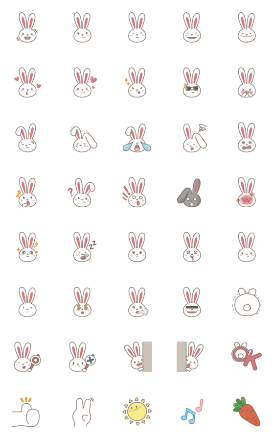 [LINE絵文字]long-ears-bunnyの画像一覧