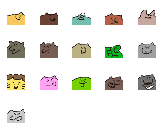 [LINE絵文字]angry animals in the forestの画像一覧